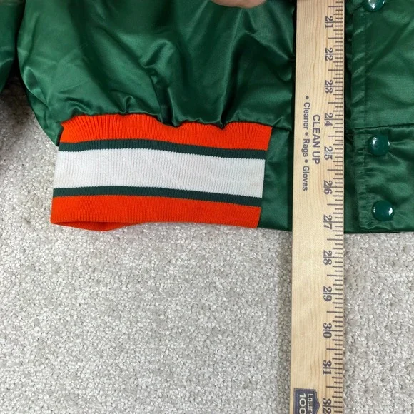 VINTAGE Miami Hurricanes Stitch Count Jacket XL Green Rare 90s Made In USA VTG - Picture 9 of 11